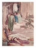 The Murder of Caesar, Illustration from 'Plutarch's Lives for Boys and Girls' Giclee Print by William Rainey