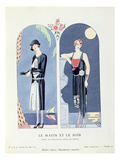 Day and Night, Plate 47 from 'La Gazette Du Bon Ton' Depicting Day and Evening Dresses, 1924-25 Giclee Print by Georges Barbier