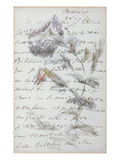 1st Page of a Letter from the Painter Manet to His Friend and Model, Mery Laurent, 1880 Giclee Print by Edouard Manet