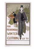 Draft Poster Design for a Winter Clothing Company (Colour Litho) Giclee Print by Louis John Rhead