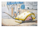 D'Jehalledar, or Canopied Bed Conveyance with Extra-Long Front Giclee Print by Franz Balthazar Solvyns