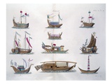 Chinese Ships (Coloured Engraving) Giclee Print by  French