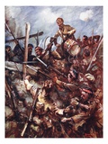 Drummer W. Ritchie Standing on the Enemy's Parapet to Sound the "Charge" Giclee Print by Howard K. Elcock