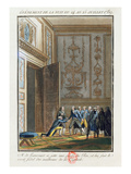 Monsieur De Liancourt (1747-1827) Telling Louis XVI (1754-93) at Versailles Giclee Print by Jean-francois Janinet