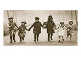 A Line of Well-Dressed Children Running in Hyde Park, from 'Wonderful London', Published 1926-27 Giclee Print by  English Photographer
