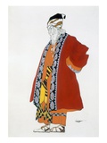 Costume Design for an Old Man in a Red Coat (Colour Litho) Giclee Print by Leon Bakst