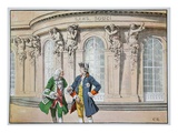 King Frederick and Voltaire (Colour Litho) Giclee Print by Richard Knoetel