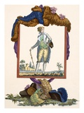 Young Man Dressed in a White Silk Jacket with Painted Waistcoat, Engraved by Dupin, Plate No.265 Giclee Print by Francois Louis Joseph Watteau