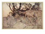 How Now Spirit! Wither Wander You, Illustration from 'Midsummer Nights Dream' Giclee Print by Arthur Rackham