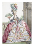 Grand Robe a La Francais, Engraved by Voysard, Plate from 'Galeries Des Modes Et Costumes Francais' Giclee Print by Claude Louis Desrais