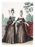Two Promenade Dresses (Coloured Engraving) Giclee Print by  French