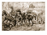 Sergeant W.G. Pull Extricating a Gun Team, Whose Leaders Had Been Hit Giclee Print by Howard K. Elcock