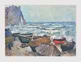 Fishing Boats at Etrétat Reproductions pour les collectionneurs par Claude Monet