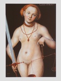 Justice as a Nude with Sword and Balance, 1537 Print by Lucas Cranach the Elder