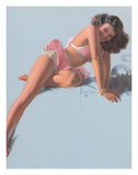 Jewel Flowers, Pin Up Girl c.1940s Giclee Print by Rolf Armstrong