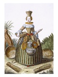 The Basket Weaver's Costume (Coloured Engraving) Giclee Print by Martin Engelbrecht