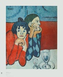 Harlequin and Companion Collectable Print by Pablo Picasso