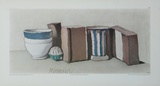 Cups and Jars, 1951 Kerättävät vedokset tekijänä Giorgio Morandi