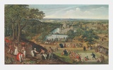 Autumn Landscape with Apple Harvest Reproductions pour les collectionneurs par Lucas Valckenborgh