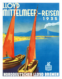 Lloyd Mittelmeer-Reisen c.1935 Gicleetryck