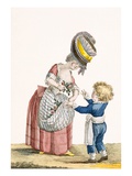 Young Peasant Girl with Young Boy, Engraved by Dupin, Plate Giclee Print by Pierre Thomas Le Clerc