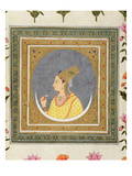 Portrait of a Lady Holding a Lotus Petal, from the Small Clive Album, C.1750-60 Giclee Print by  Mughal