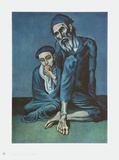 Old Beggar with a Boy Reproductions pour les collectionneurs par Pablo Picasso