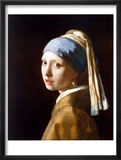 La jeune fille à la perle, vers1665 Affiche par Jan Vermeer