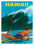 Big Wave Surfimg Art by Chas Allen
