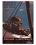 Air Race, England to Australia c.1934 Lámina giclée por Percy Trompf