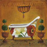 Tuscan Tub in Poppies Prints by Cat Heartgeaves