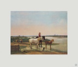 Scenery pf Rivere Isar with View at Munich Collectable Print by Wilhelm Alexander Wolfgang Kobell