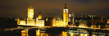 Buildings Lit Up at Night, Westminster Bridge, Big Ben, Houses of Parliament, Westminster, Londo... Photographic Print by Panoramic Images 