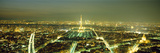 City Lit Up at Dusk, Eiffel Tower, Paris, Ile-De-France, France Photographic Print by Panoramic Images 