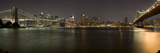 Brooklyn Bridge and Manhattan Bridge across East River at Night, Manhattan, New York City, New Y... Photographic Print by Panoramic Images 