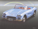 1962 Blue Corvette Posters