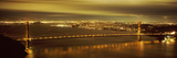 Suspension Bridge Lit Up at Dusk, Golden Gate Bridge, San Francisco, California, USA Photographic Print by Panoramic Images 