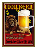 Lion Beer Giclee Print by Nomi Saki
