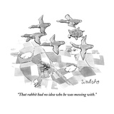 "That rabbit had no idea who he was messing with." - New Yorker Cartoon Premium Giclee Print by Liam Walsh