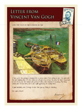 Letter from Vincent: Quay with Men Unloading Sand Barges Impressão giclée por Vincent van Gogh Letter from Vincent: Quay with Men Unloading Sand Barges Impressão giclée por Vincent van Gogh