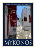Alleyway in Mykonos Greece 4 Giclee Print by Anna Siena