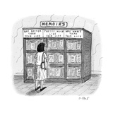 A woman stands in front of a bookshelf of memoirs in a bookstore.  - New Yorker Cartoon Premium Giclee Print by Roz Chast