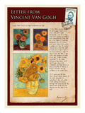 Letter from Vincent: Sunflowers in a Vase Impressão giclée por Vincent van Gogh Letter from Vincent: Sunflowers in a Vase Impressão giclée por Vincent van Gogh