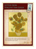 Letter from Vincent: Vase with Fourteen Sunflowers Impressão giclée por Vincent van Gogh Letter from Vincent: Vase with Fourteen Sunflowers Impressão giclée por Vincent van Gogh