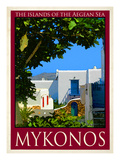 Back Yard in Mykonos Greece 5 Giclee Print by Anna Siena
