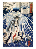Hatsuhana Doing Penance under the Tonosawa Waterfall Giclee Print by Kuniyoshi Utagawa