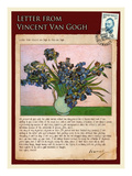 Letter from Vincent: Vase with Irises Impressão giclée por Vincent van Gogh Letter from Vincent: Vase with Irises Impressão giclée por Vincent van Gogh