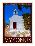 Church in Mykonos Greece 1 Giclee Print by Anna Siena