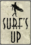 Surf's Up Distressed Sign Poster Prints