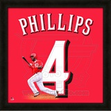 Brandon Phillips, Reds representation of the player's jersey Framed Memorabilia